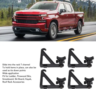 Produktbild von 4 Stück Laststopps ersetzen T-Nut-LKW-Querstange 597944, verstellbar für Leiter, Brennholz, Ski, Kajak