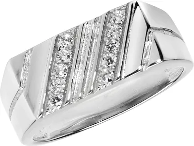 Image de Noble 925 hommes en argent sterling - Bague avec zirconium, 58 (18.5) ; WJS22299