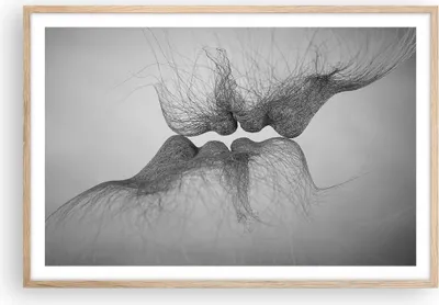 Produktbild von Gerahmtes Poster - Rahmen in heller Eiche - Kuss Liebe Paar - 91,5x61 cm - Wand Bild - Wanddeko - Wandbilder - Kunstposter - Wandposter - Bilderrahmen - Bilder - Kunstdruck - P2NAA91x61-4967