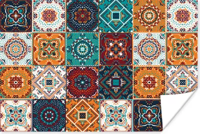 Produktbild von MuchoWow® Poster Retro - Blatt - Design - Orange - Braun 60x40 cm - Schlafzimmerdekoration