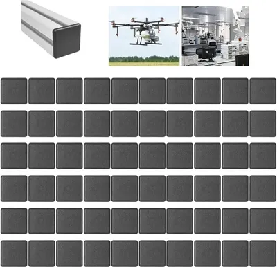 Produktbild von 60 Stück Endkappen für Aluprofil 20x20 Schwarz Hochwertiger Kunststoff Abschlusskappen für Europäische Industrie Aluminiumprofile Perfekt für Alu Profil 20x20 Systeme