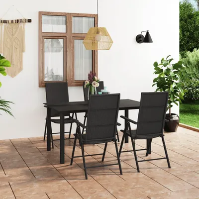 Obrázok produktu pre vidaXL 5-dielny záhradný jedálenský set čierny