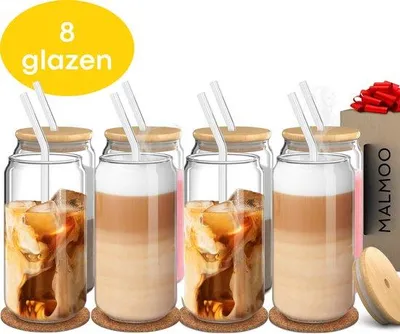Produktbild von Malmoo Drinkglas Set – Glas, 0,51 l, spülmaschinenfest, 8‑Stück