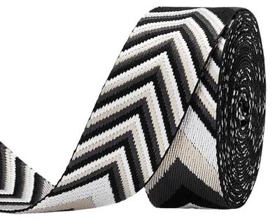 Gurtband 4,5 m, 38 mm, Pfeilmuster, Jacquard, für Taschen & DIY