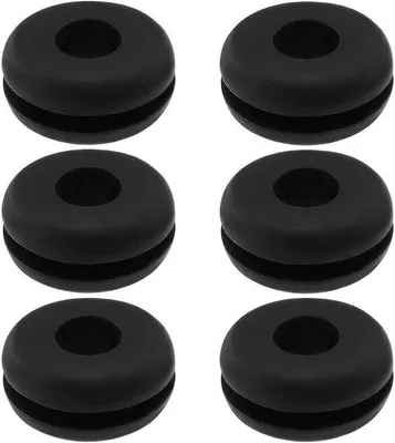 Produktbild von Kabelschutzstücke aus Dauerhaftem Gummi - 6 Stück - Außendurchmesser 15mm - Innendurchmesser 6mm - Höhe 7mm - Kabelschutz für Außenbereiche