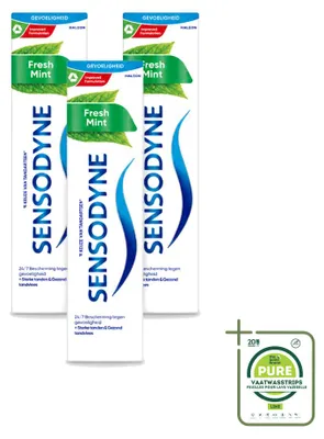 Productafbeelding van 3 x Sensodyne Fresh Mint tandpasta - 75 ml - Grote verpakking - 3 stuks