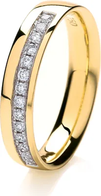 Produktbild von 18 Karat (750) Gold 4mm Slight Court Form Diamant Trauring/Ehering/Hochzeitsring Brillant-Schliff 0.16 Karat HI - SI, 54 (17.2); TRS3683618KYRSN