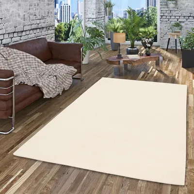 Produktbild von Natur Teppich Berber Aruna Uni Wollweiss, Größe:90x160 cm