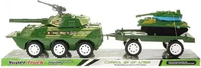 Image de Véhicule militaire avec remorque et char