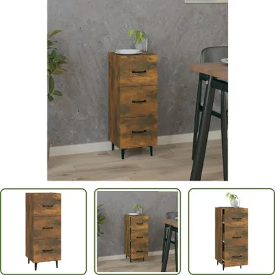 Produktbild von The Living Store Sideboard Räuchereiche 34,5x34x90 cm Holzwerkstoff
