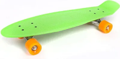 Productafbeelding van Bodyline skateboard, gemaakt van groen PVC, met vier polyurethaanwielen