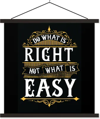 Produktbild von MuchoWow® Textilposter Motivation - Zitat - Retro 120x120 cm mit schwarzem Rahmen - Aufhängungsset