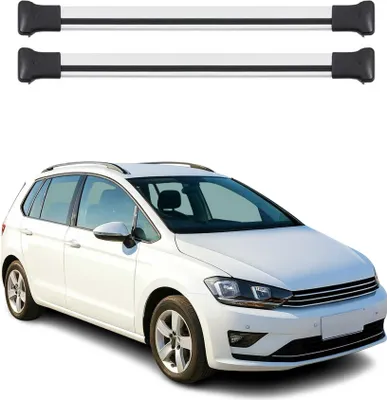 Image de Barres de toit transversales pour VW Golf Sportsvan 2014-2019 Aluminium Gris