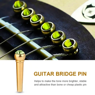 Image de Broche de pont,Broche de pont de guitare,Guitare acoustique Broche de pont,Broche de pont en laiton,Pièce d'instrument de musique