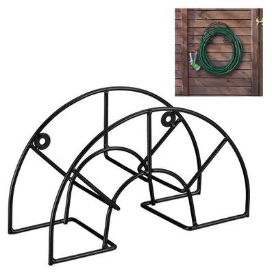 Produktbild von Wandschlauchhalter Schlauchhalter Schlauchaufroller - für Gartenschlauch bis 45 m - Stahl - Schwarz - Für Garten und Hof