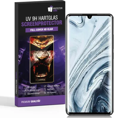 Produktbild von 1x 9H Panzerglas für Xiaomi Mi Note 10 Pro FULL CURVED UV-Liquid Displayschutz Panzerfolie Schutzglas Displayglas Tempered Glasfolie Schutzfolie Sicherheitsglas Hartglas Echtglas