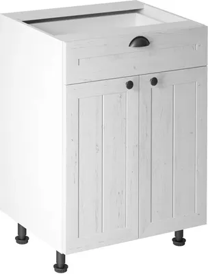 Produktbild von Küchenunterschrank 60 cm ohne Arbeitsplatte mit Schublad Küche, Provence D60S1 Weiß/Matt