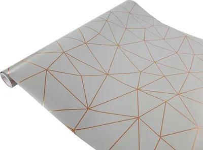 Produktbild von Klebefolie Möbel 67x200 cm - Geometrie Gold Grau - Möbelfolie Deko-Stil selbstklebend - PVC Folie für kreative Raumgestaltung - Selbstklebende Folie ideal für Küche, Bad und Möbel-Upcycling