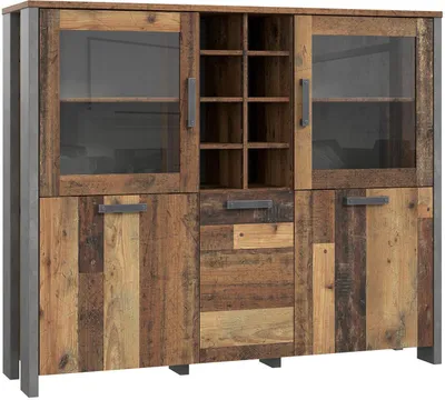 Produktbild von Highboard Standschrank Anrichte Beistellschrank Vitrinenschrank Celon II ohne Beleuchtung