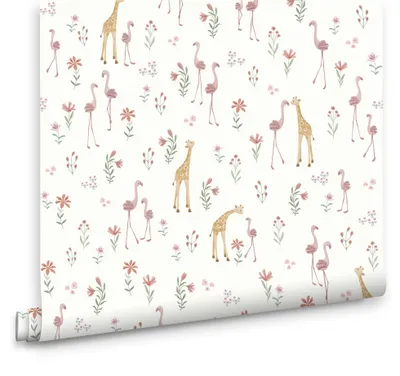 Produktbild von Little Dutch Vliestapete Blooming Safari 1000x52cm, KI-generiertes Bild
