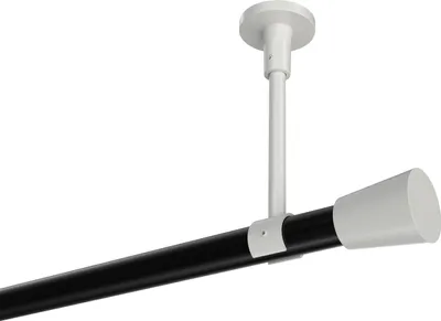 Produktbild von Interdeco Gardinenstange / Vorhangstange Schwarz / Weiß, Typ Sonette Sitra (Konus) ohne Ringe, Deckenmontage, 20 mm Ø 1-läufig, 540 cm