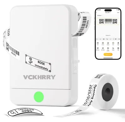 Zdjęcie produktu dla Drukarka etykiet Bluetooth - Termiczna - 203 DPI - Z obcinarką - Z taśmą etykiet