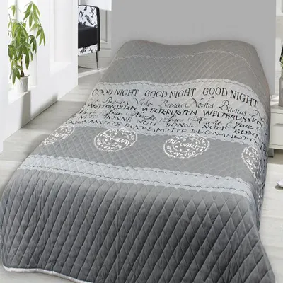 Produktbild von XL Bettüberwurf Tagesdecke Steppdecke 220x240 cm Decke gesteppt  Typ456 Good Night - grau