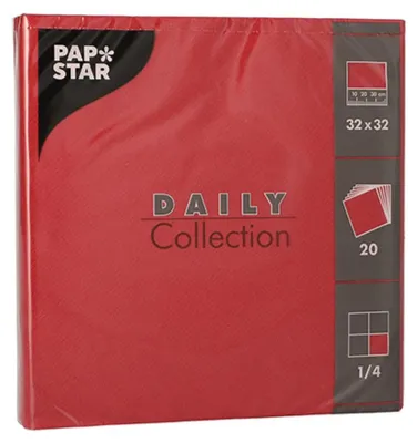 Produktbild von PAPSTAR Lunch-Servietten 320 x 320 mm 3-lagig bordeaux 20 Stück