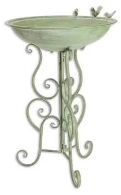 Productafbeelding van A Pair Of Iron Bird Baths On Stand