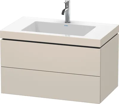 Produktbild von Waschtischunterbau L-CUBE m WT Vero Air 500x800x480mm 1 HL ta smat 1 Hahnloch taupe supermatt