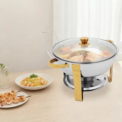 Immagine prodotto di Set per buffet in acciaio inossidabile da 5 litri, ideale per ristoranti e mense