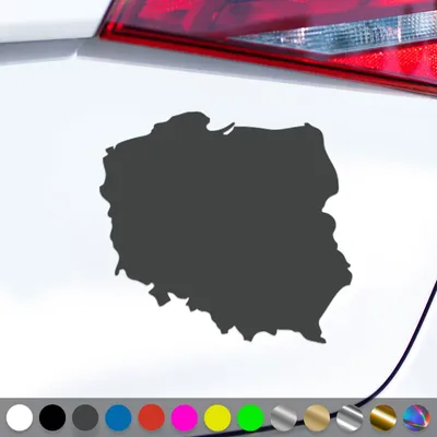 Produktbild von PantherPixel Polen Aufkleber Umriss Karte Kontur Polska Sticker Auto Geschenkidee Farbe Dunkelgrau