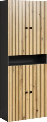 Produktbild von trendteam Bad Hochschrank Pure Bliss Evoke Eiche/Anthrazit Melamin B/H/T ca. 70/186/31 cm