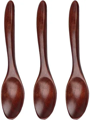 Produktbild von Drei kleine Holz-Löffel, Holz-Löffel-Löffel, Holzkeukenaccessoires, Holz-Löffel für heiße Schokolade, Kaffee, Tee, Honig und das Mischen von Lebensmitteln