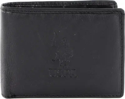 Produktbild von U.S. POLO ASSN. Leder Geldbörse Horizontal Wallet with Coin and Flap Black schwarz