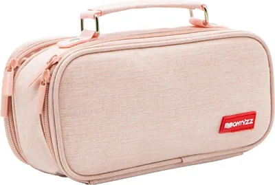 Immagine prodotto di Astuccio per adolescenti - Astuccio a 2 scomparti di grande capacità in rosa per ragazze
