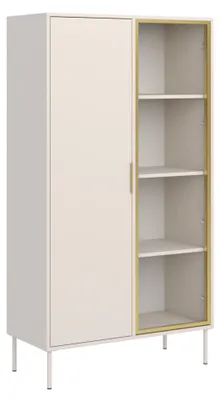 Produktbild von Selsey Vena – Vitrine zweitürig mit Glasfront, 90 cm, Kaschmir