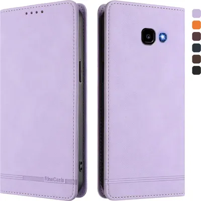 Produktbild von Hülle für Samsung Galaxy A3 2017, Retro Kunstleder Ständer Klapphülle mit Kartenfächer und Magnetische Violett