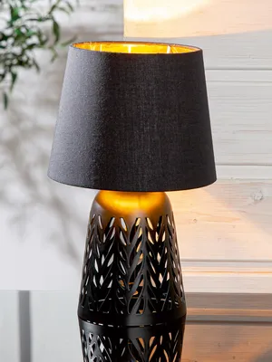 Obrázok produktu pre Stolná lampa Gilde, model Sympa, kov, čierna, balenie 2 ks, priemer: 18 cm, výška: 29 cm, kód: 52868