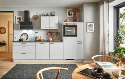 Produktbild von PICCANTE Plus Küchenzeile ohne Geräte Sonera 310 cm lichtgrau matt vormontiert Variante rechts 4067368008600