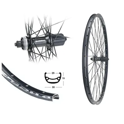 Produktbild von Hinterrad 29 Zoll 622-25 Disc DH25 Shimano M6000 schwarz CENTER LOCK 8,-9,-10f