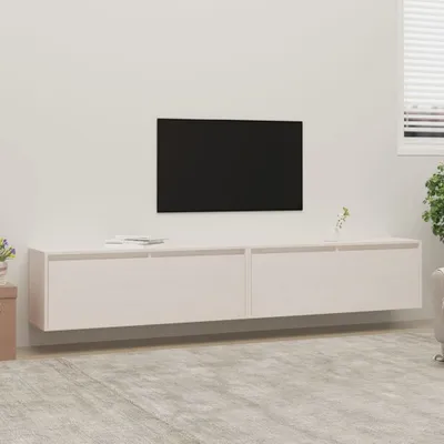 Immagine prodotto di The Living Store Armadi a muro 2 pz. Bianco 100x30x35 cm in legno di pino massiccio