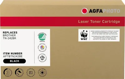 Produktbild von AgfaPhoto Kompatible Tonerkartusche, Schwarz, Ersatz für Brother TN-242BK, 2500 Seiten, 2500 Seiten, Schwarz, 1 Stück(e)