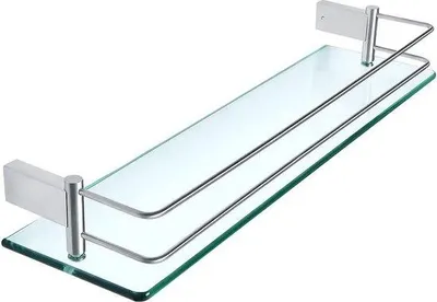 Produktbild von Edelstahl-Duscheplatte, 500x130mm, gebürstet, mit Shampoohalter