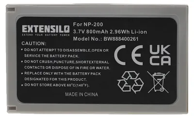 Produktbild von EXTENSILO Akku Ersatz für Minolta NP-200 für Kamera (800 mAh, 3,7 V, Li-Ion)
