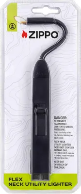Produktbild von Zippo Flex Neck Utility Lighter schwarz Rubberised Flat Black Doppelflamme Butangas