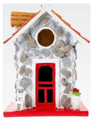 Produktbild von Wetterfestes Vogelhaus aus Kunstharz mit Aufhängeseil für Gartenvögel zum Nisten und Ausruhen im Freien