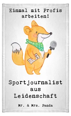 Produktbild von Mr. & Mrs. Panda Handtuch Sportjournalist Leidenschaft - Weiß - Geschenk, Studium, Spruch, Klein, Lustig, Ausbildung, Baumwollhandtuch, Frotteehandtuch, Gästetuch