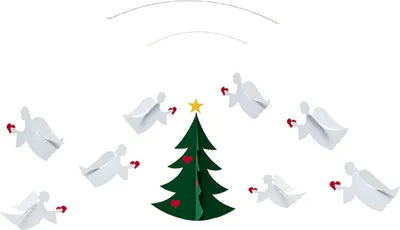 Image de Flensted Mobiles - Ange de l'amour avec arbre de Noël, 8 anges