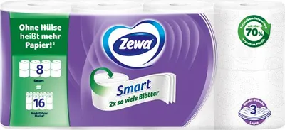 Produktbild von Zewa Toilettenpapier Smart 3-lagig, 8 Rollen bestand